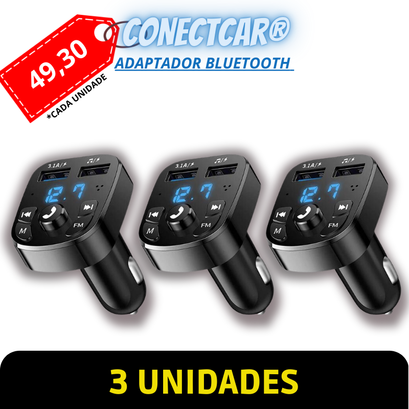 ConectCar® - Adaptador Bluetooth Automotivo + [BÔNUS EXCLUSIVO]