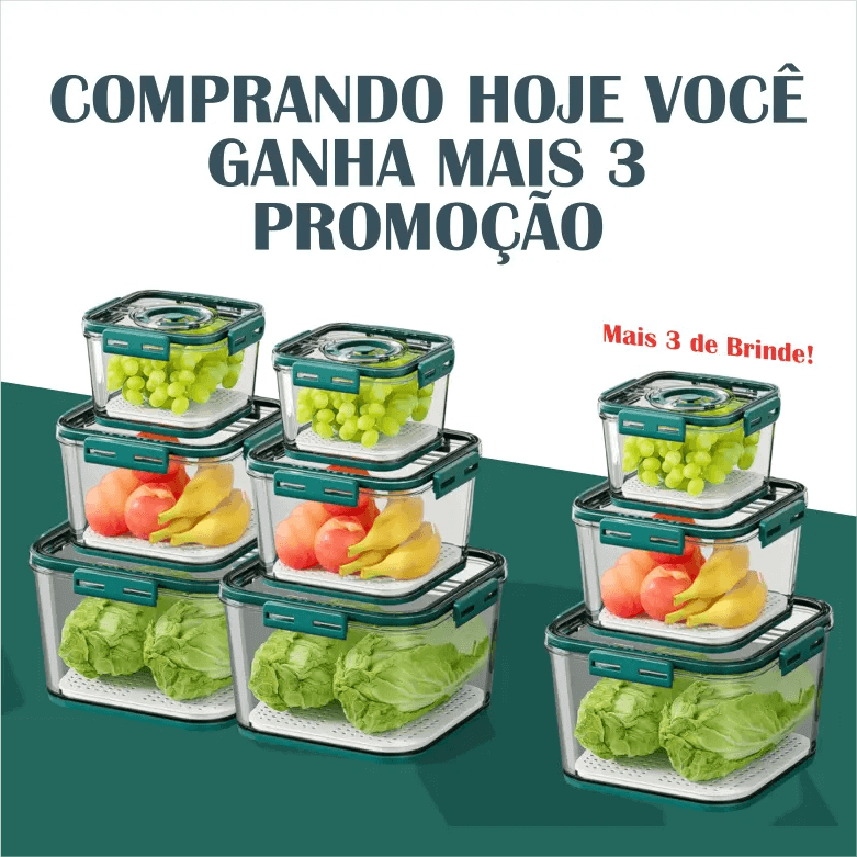 Kit Potes Herméticos em Vidro - Compre 6 e Leve 9