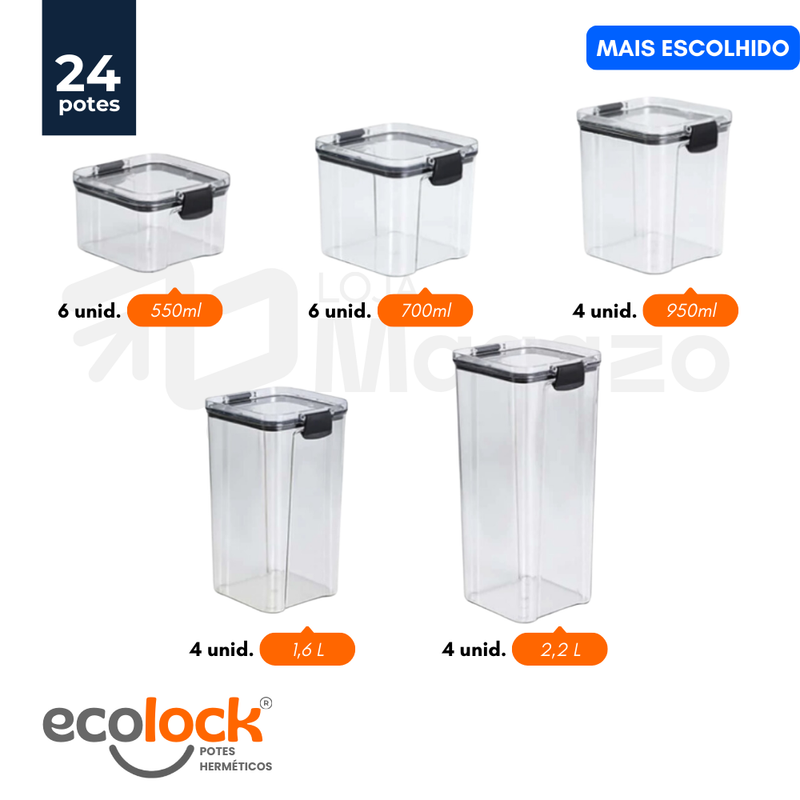 EcoLock™ - Kit Potes Herméticos de Vidro + (Brindes Exclusivos)