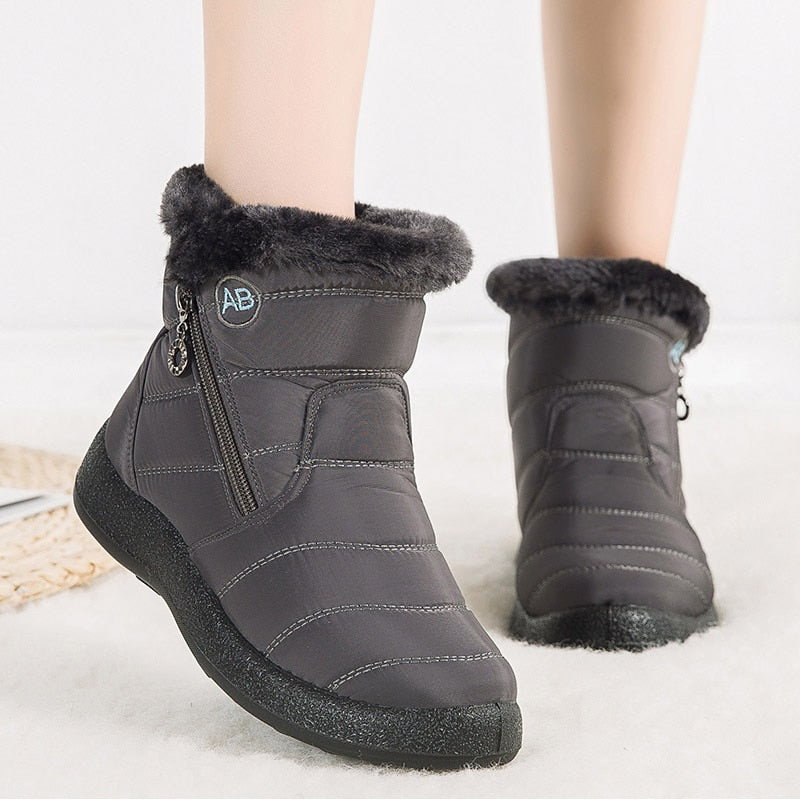 Winter Women Boots Thick Bottom Ankle Boots Women Waterproof Boots Fashion Women Shoes Solid Color Ladies Shoes Female Sneakers