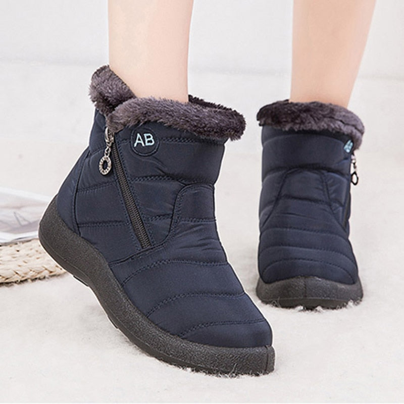 Winter Women Boots Thick Bottom Ankle Boots Women Waterproof Boots Fashion Women Shoes Solid Color Ladies Shoes Female Sneakers