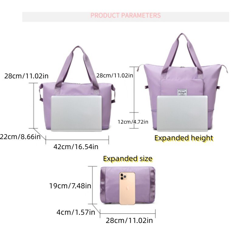 Foldable Female Short Distance Portable Large Capacity Maternity Storage Travel Duffel Fitness Bag