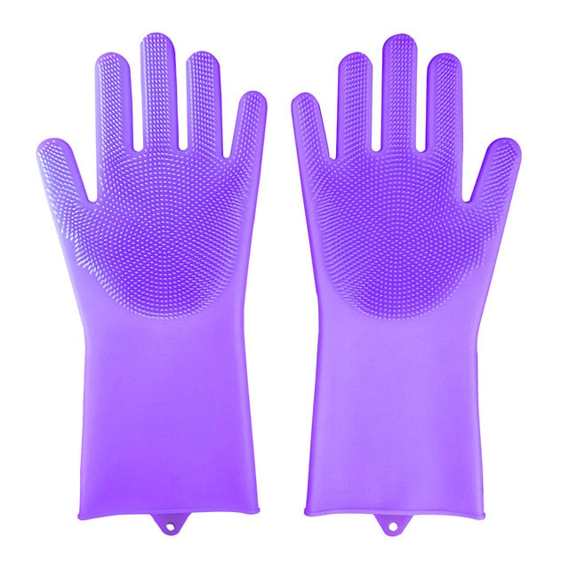 Luvas de silicone para lavar louça