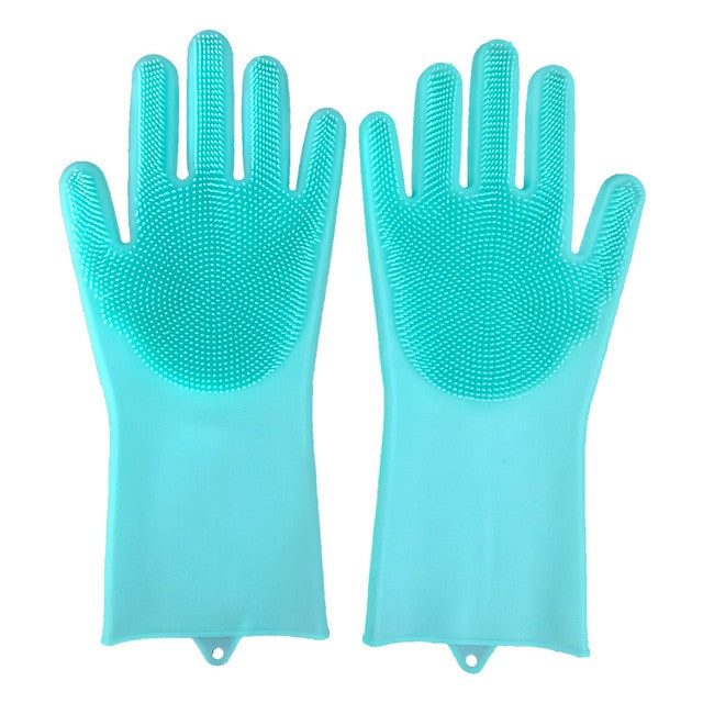 Luvas de silicone para lavar louça